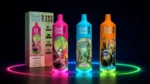 Fumot RandM Tornado 9000 Puffs – ukázka vícebarevného RGB LED podsvícení